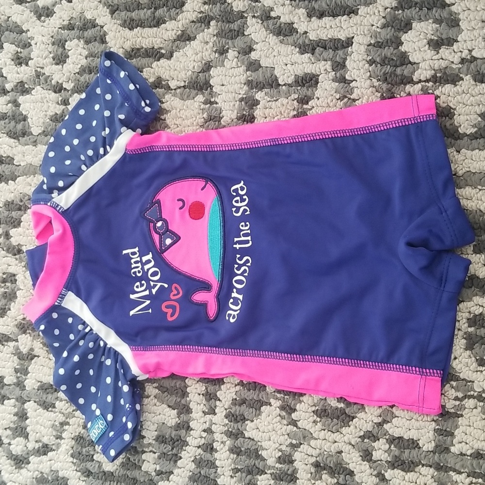 (6M) Rococo Swimsuit Rashguard Whale Swim Vacation Holiday Beach Summer Fun
